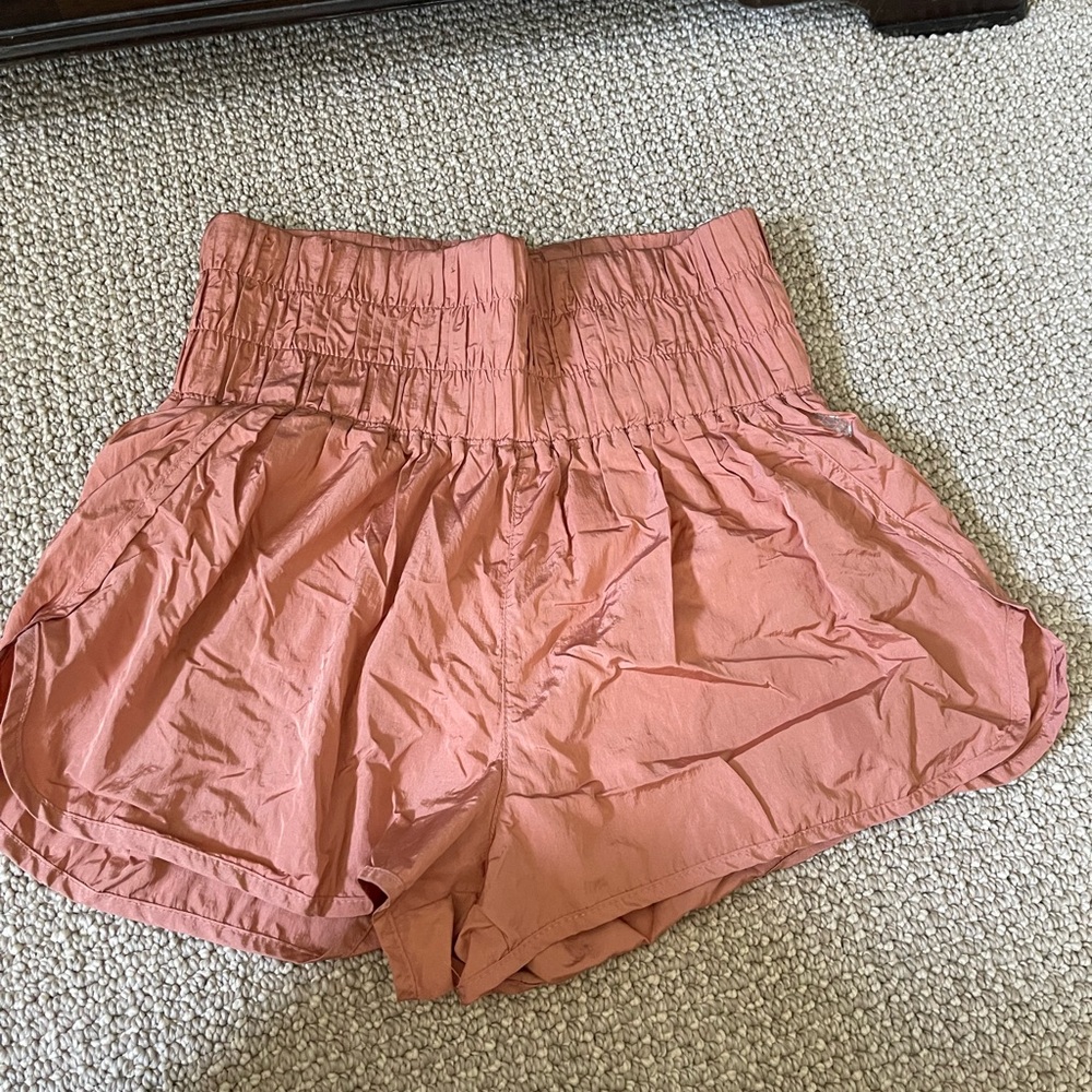 Chic High-Waisted Coral Women's Shorts